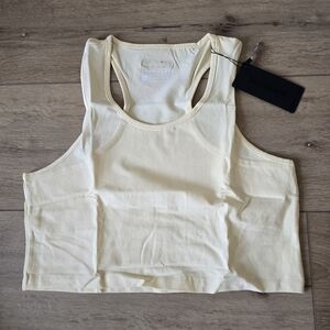 Nwt Alphalete Womens essential crop tank sea salt yellow color